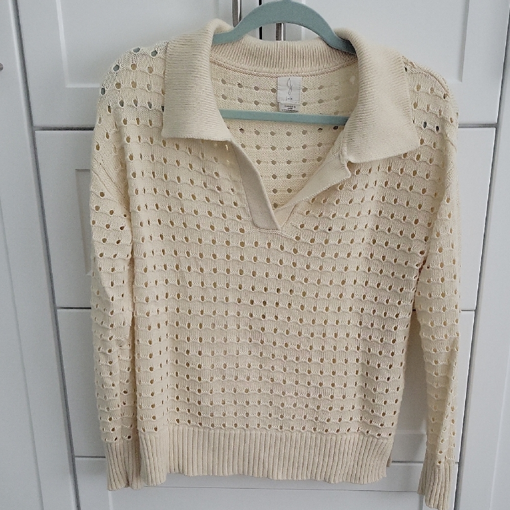 Joie Cream Open-Knit  Sweater